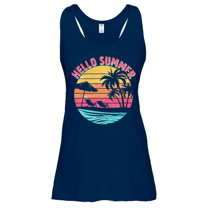 Retro Hello Summer Ladies Essential Flowy Tank