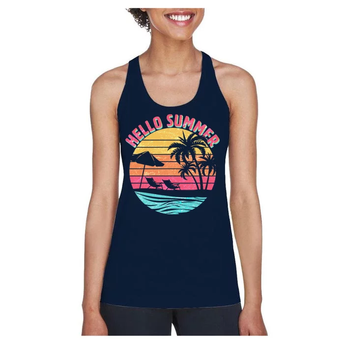 Retro Hello Summer Women's Racerback Tank