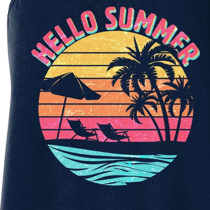 Retro Hello Summer Women's Racerback Tank