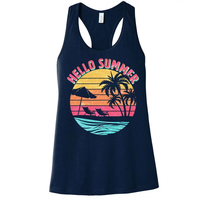 Retro Hello Summer Women's Racerback Tank