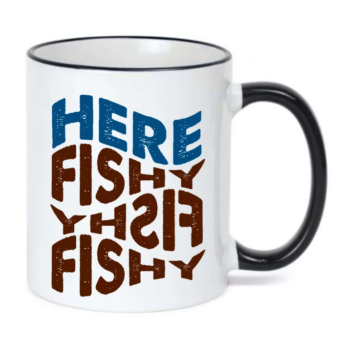 Retro Here Fishy Fishy Fishy Black Color Changing Mug