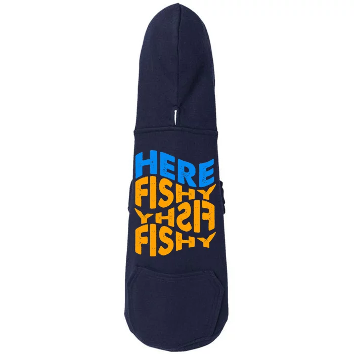 Retro Here Fishy Fishy Fishy Doggie 3-End Fleece Hoodie