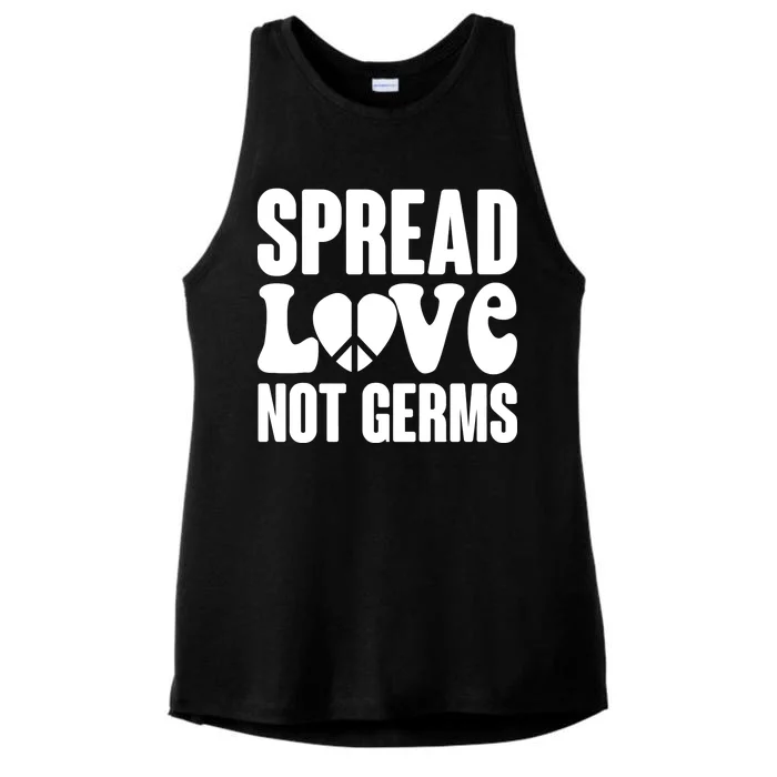 Retro Hippie Spread Love Not Germs Ladies Tri-Blend Wicking Tank