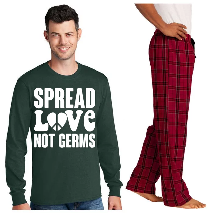 Retro Hippie Spread Love Not Germs Long Sleeve Pajama Set