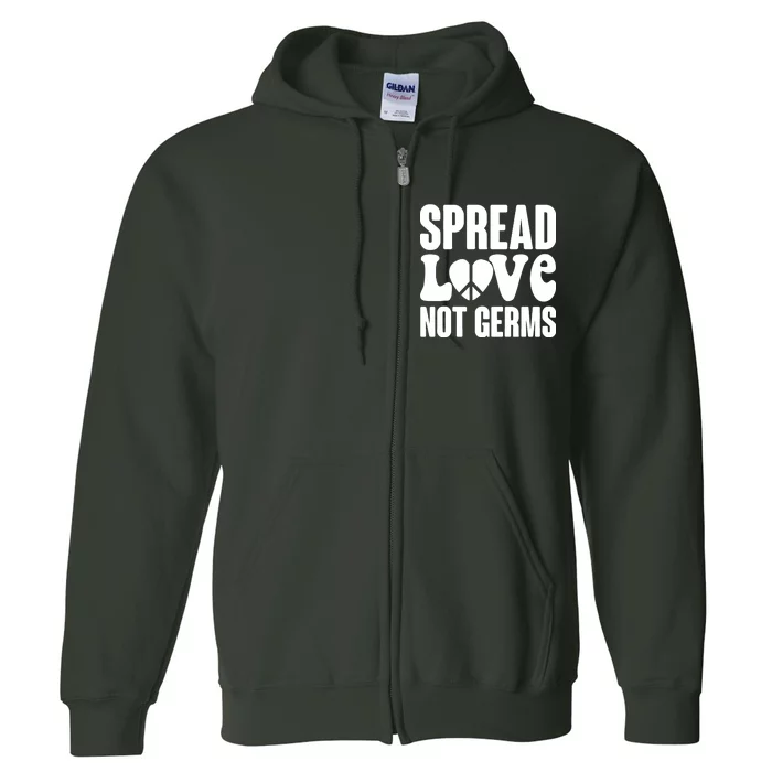 Retro Hippie Spread Love Not Germs Full Zip Hoodie