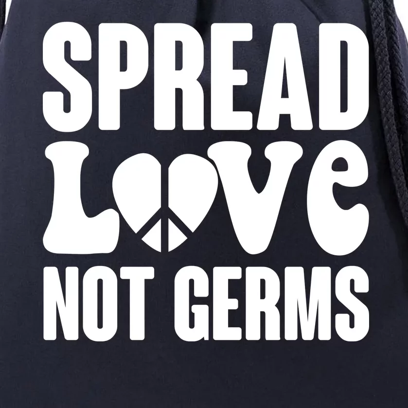 Retro Hippie Spread Love Not Germs Drawstring Bag