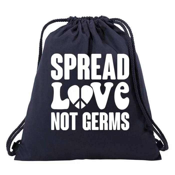 Retro Hippie Spread Love Not Germs Drawstring Bag