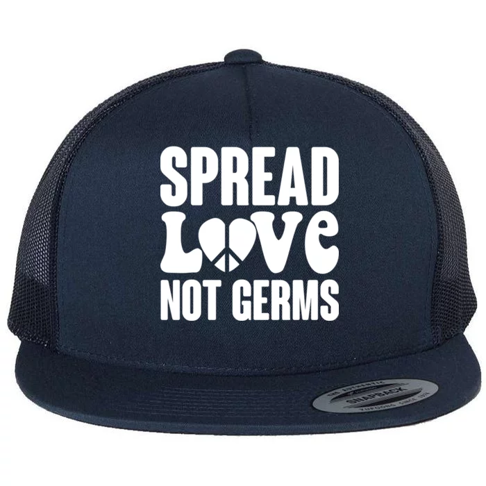 Retro Hippie Spread Love Not Germs Flat Bill Trucker Hat