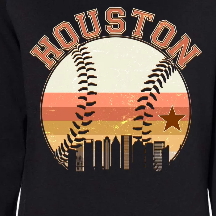 Retro Houston Baseball Fan Womens California Wash Sweatshirt