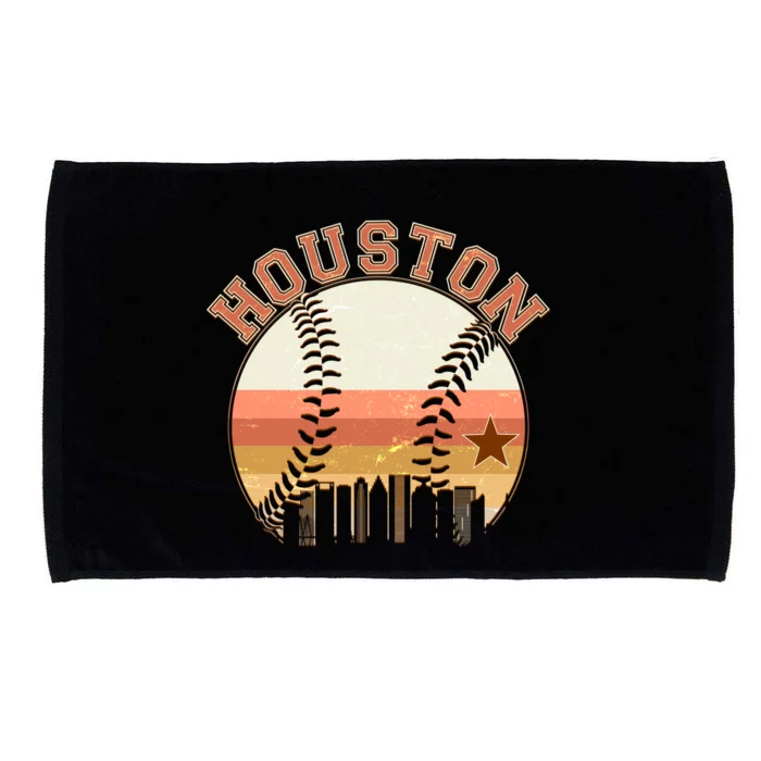 Retro Houston Baseball Fan Microfiber Hand Towel