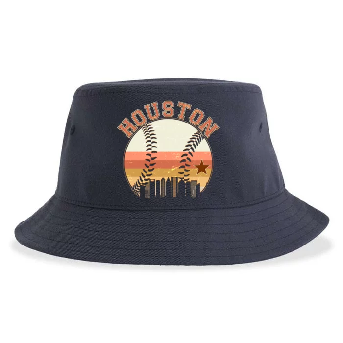 Retro Houston Baseball Fan Sustainable Bucket Hat