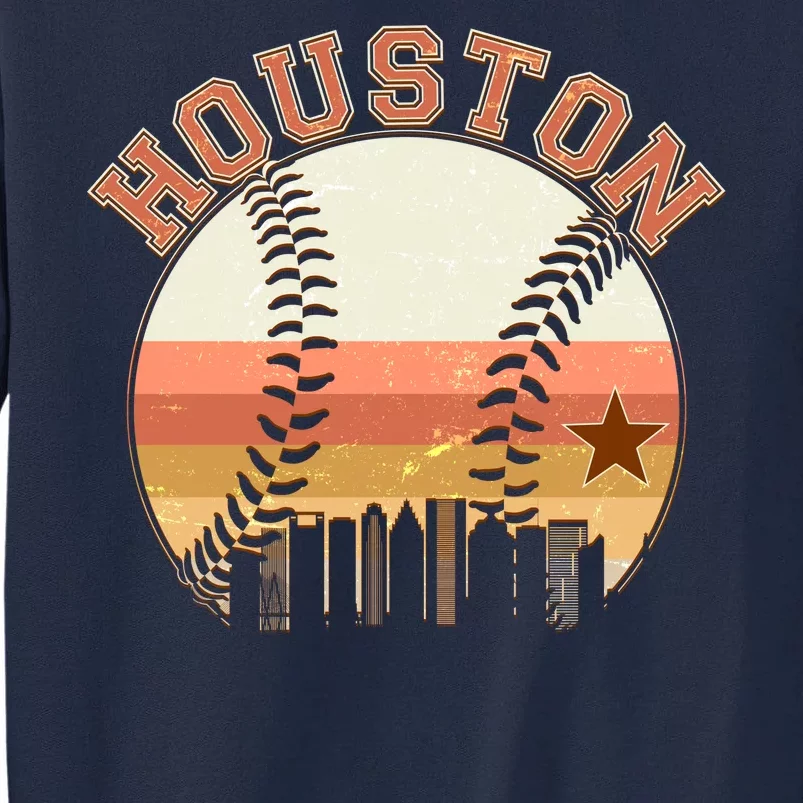 Retro Houston Baseball Fan Tall Sweatshirt