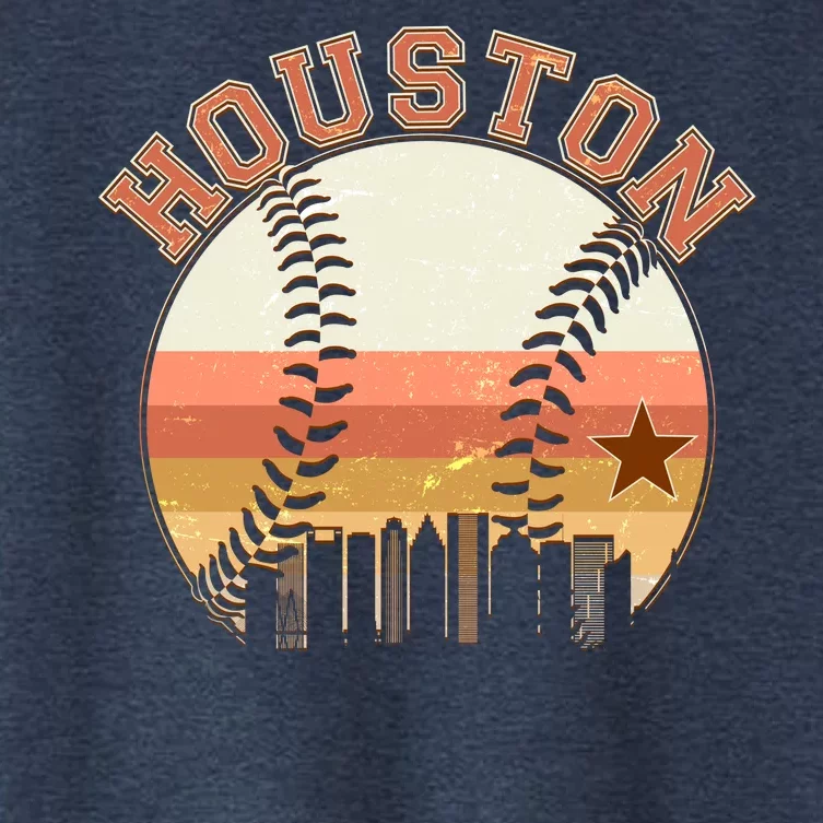 Retro Houston Baseball Fan Women's Crop Top Tee