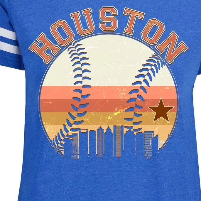 Retro Houston Baseball Fan Enza Ladies Jersey Football T-Shirt