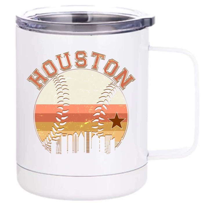 Retro Houston Baseball Fan Front & Back 12oz Stainless Steel Tumbler Cup