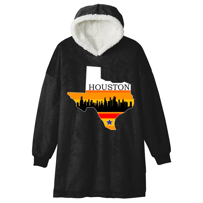 Retro Houston Texas Baseball Throwback Hooded Wearable Blanket