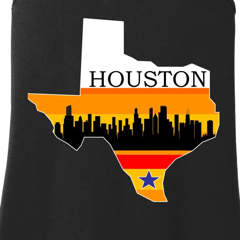 Retro Houston Texas Baseball Throwback Ladies Essential Tank