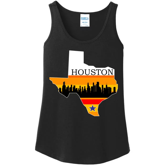 Retro Houston Texas Baseball Throwback Ladies Essential Tank