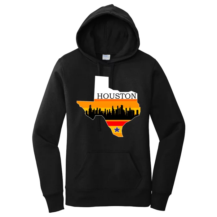 Retro Houston Texas Baseball Throwback Women's Pullover Hoodie