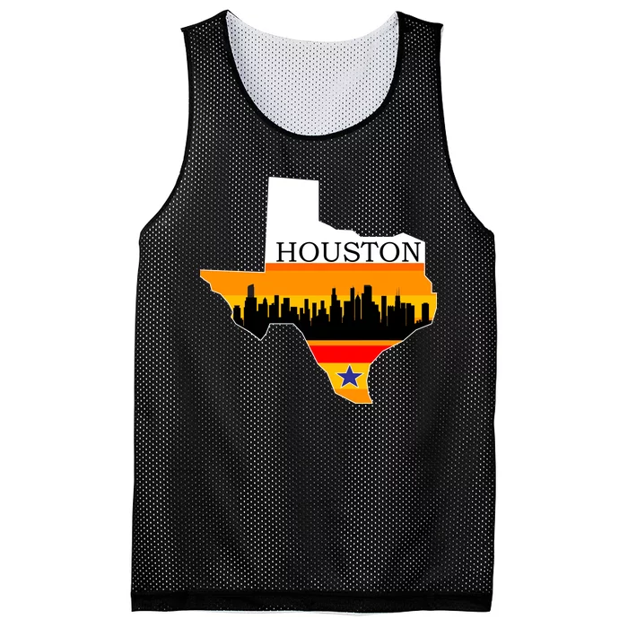 Retro Houston Texas Baseball Throwback Mesh Reversible Basketball Jersey Tank