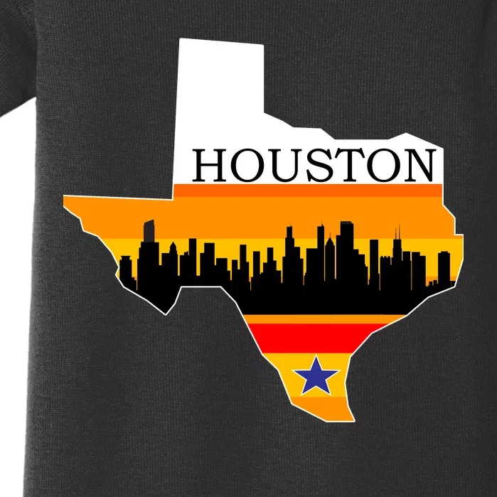 Retro Houston Texas Baseball Throwback Baby Bodysuit