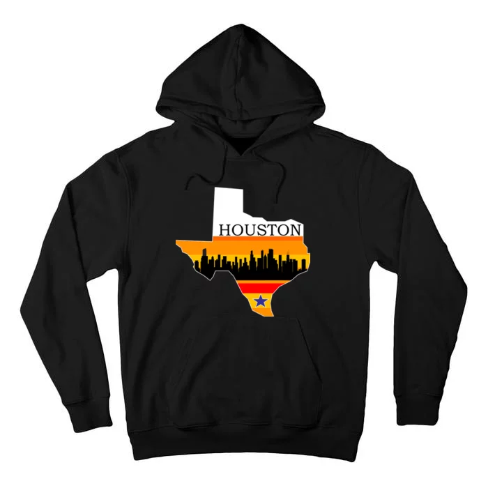 Retro Houston Texas Baseball Throwback Tall Hoodie