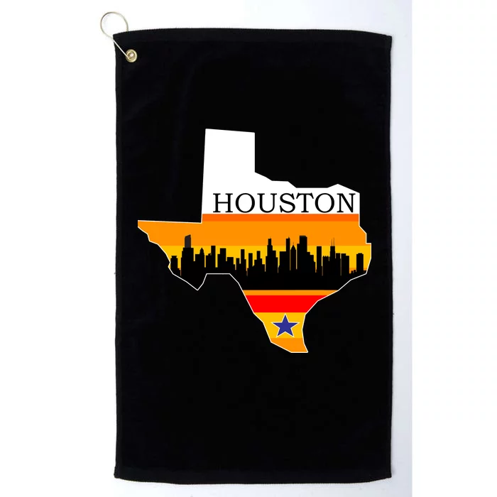 Retro Houston Texas Baseball Throwback Platinum Collection Golf Towel