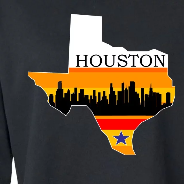 Retro Houston Texas Baseball Throwback Cropped Pullover Crew