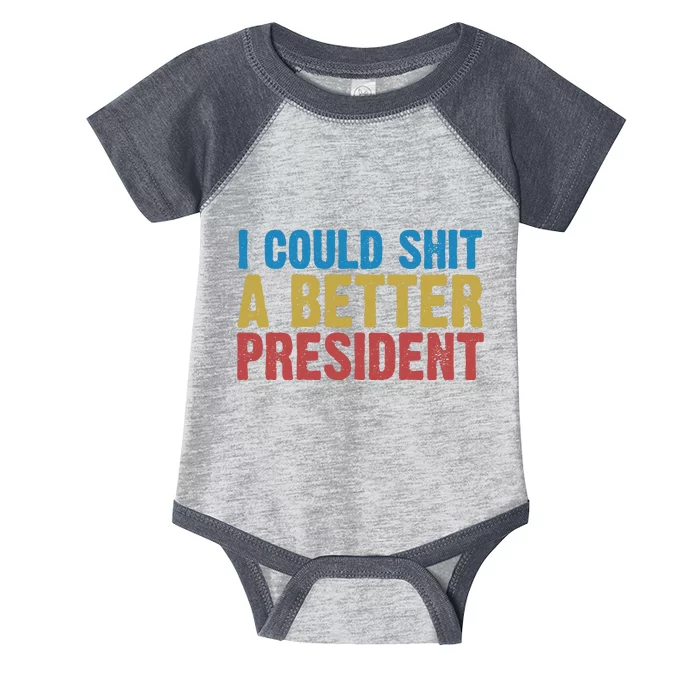 Retro I Could Shit A Better President Funny Meme Infant Baby Jersey Bodysuit