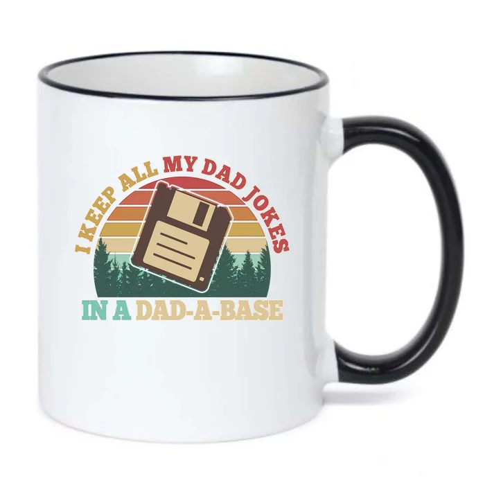 Retro I Keep All My Dad Jokes In A Dad A Base Black Color Changing Mug