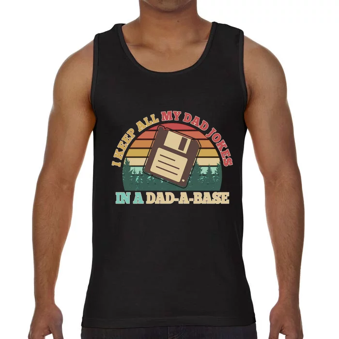 Retro I Keep All My Dad Jokes In A Dad A Base Comfort Colors® Tank Top