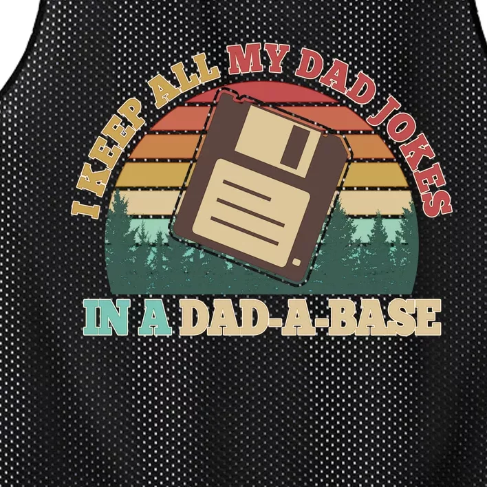 Retro I Keep All My Dad Jokes In A Dad A Base Mesh Reversible Basketball Jersey Tank