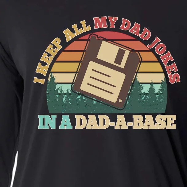 Retro I Keep All My Dad Jokes In A Dad A Base Cooling Performance Long Sleeve Crew