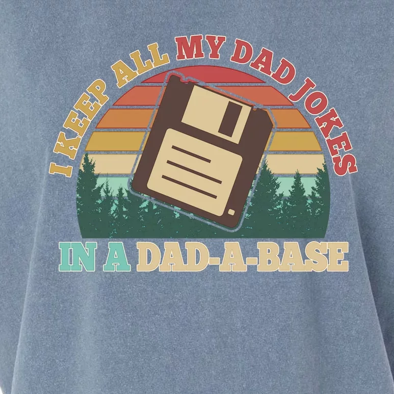 Retro I Keep All My Dad Jokes In A Dad A Base Garment-Dyed Women's Muscle Tee