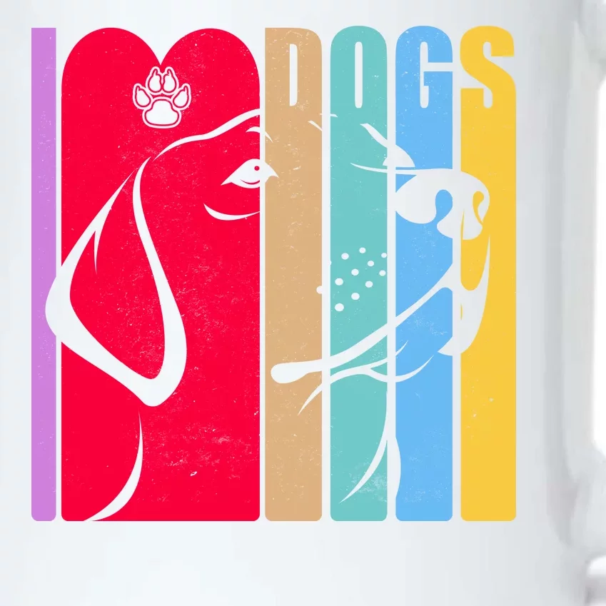 Retro I Love Dogs Black Color Changing Mug