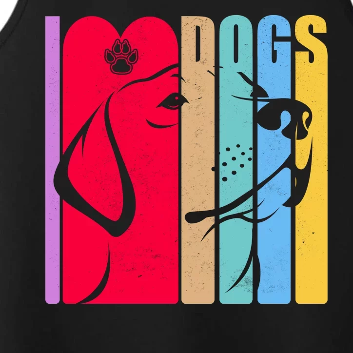 Retro I Love Dogs Performance Tank