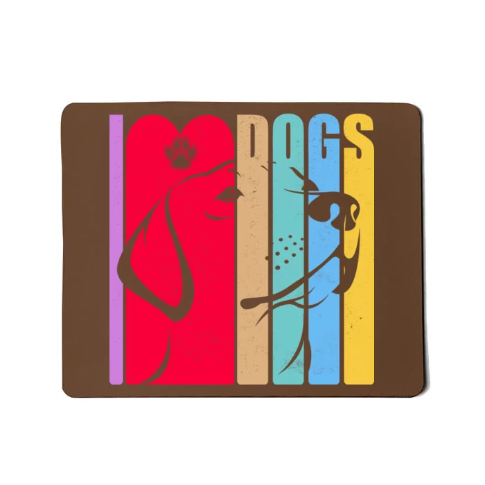 Retro I Love Dogs Mousepad