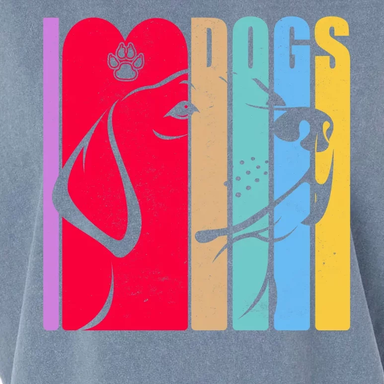 Retro I Love Dogs Garment-Dyed Women's Muscle Tee