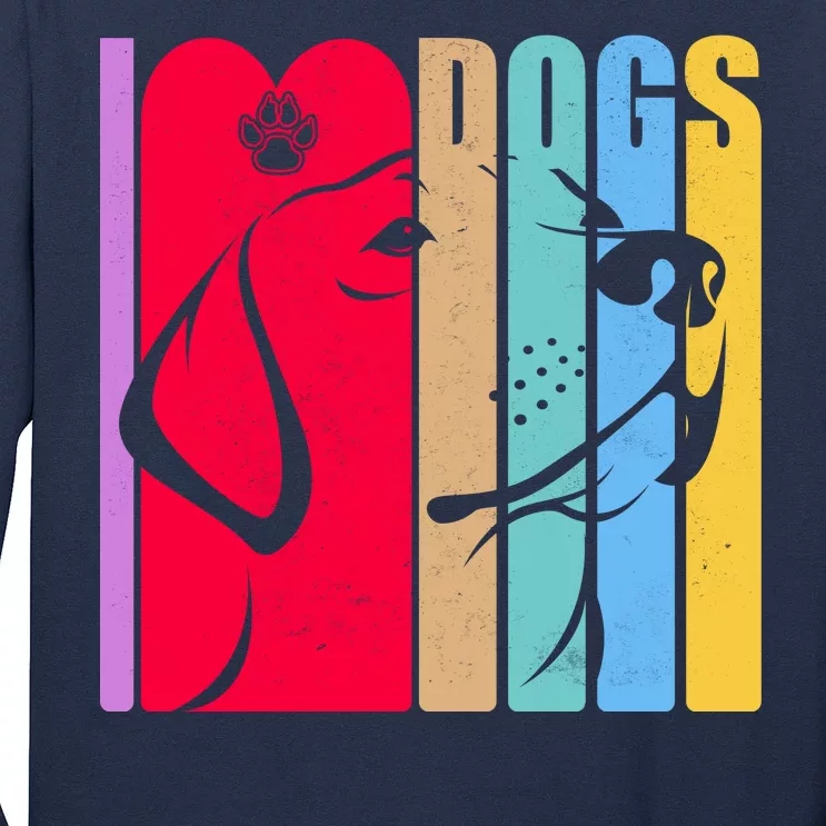 Retro I Love Dogs Long Sleeve Shirt