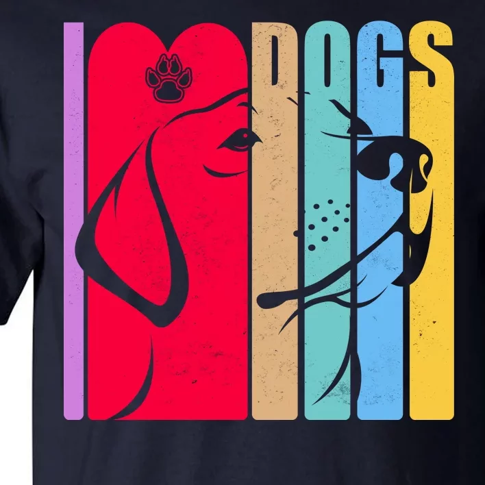 Retro I Love Dogs Tall T-Shirt