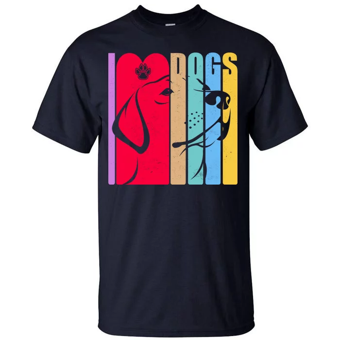 Retro I Love Dogs Tall T-Shirt