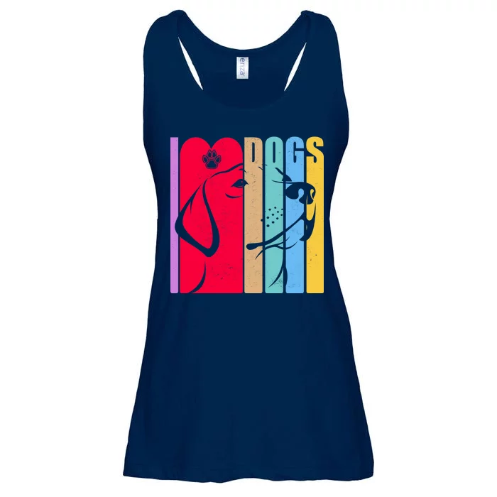 Retro I Love Dogs Ladies Essential Flowy Tank