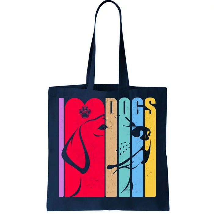 Retro I Love Dogs Tote Bag