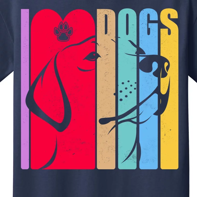 Retro I Love Dogs Kids T-Shirt