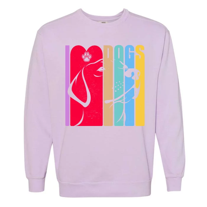 Retro I Love Dogs Garment-Dyed Sweatshirt