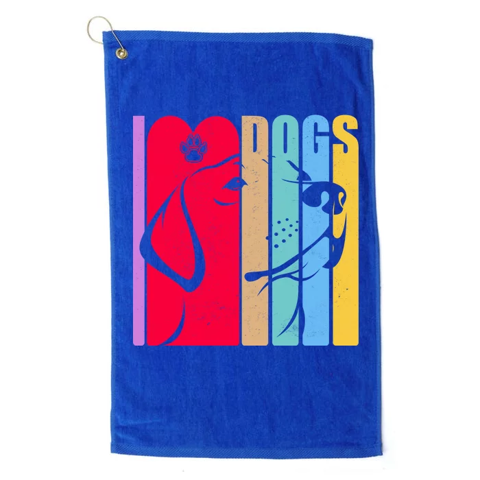 Retro I Love Dogs Platinum Collection Golf Towel