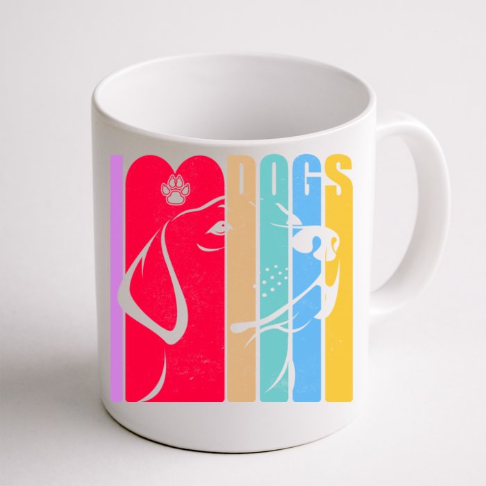 Retro I Love Dogs Front & Back Coffee Mug