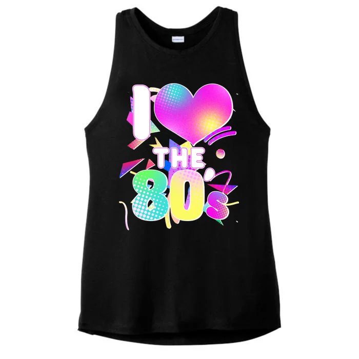 Retro I Love The 80's Ladies Tri-Blend Wicking Tank