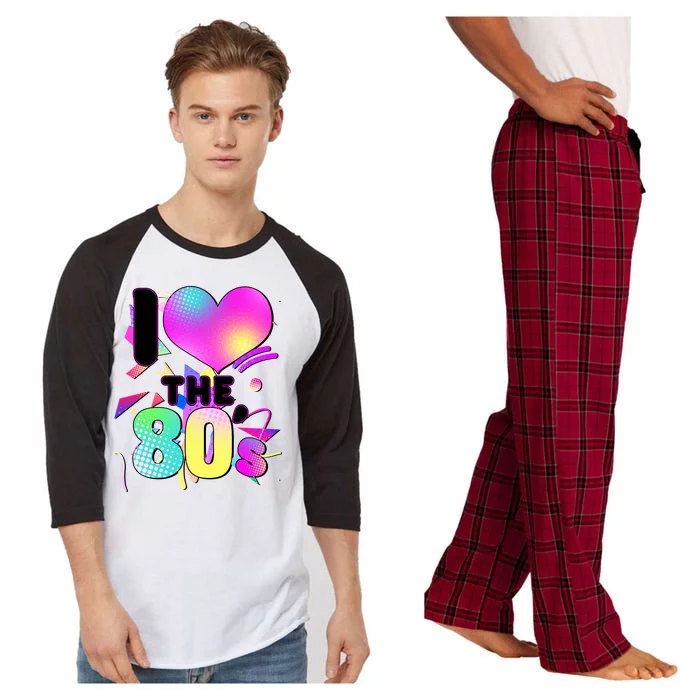 Retro I Love The 80's Raglan Sleeve Pajama Set