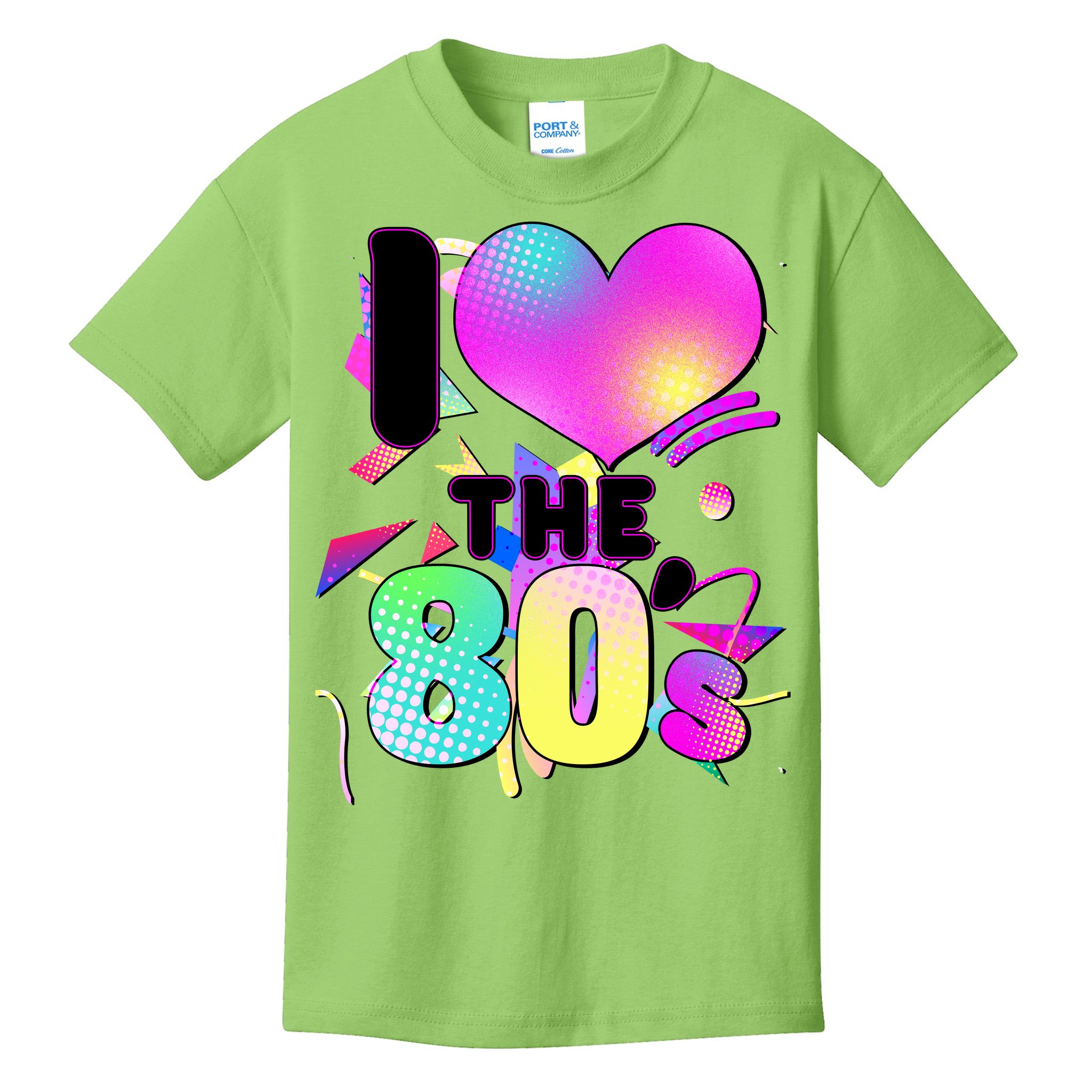 I LOVE THE 80s Ladies T-Shirt 6-16 Outfit Fancy Dress Costume 80's Party Neon 